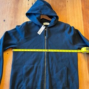 Taylor stitch portola hoodie midnight blue, merino wool, NWT